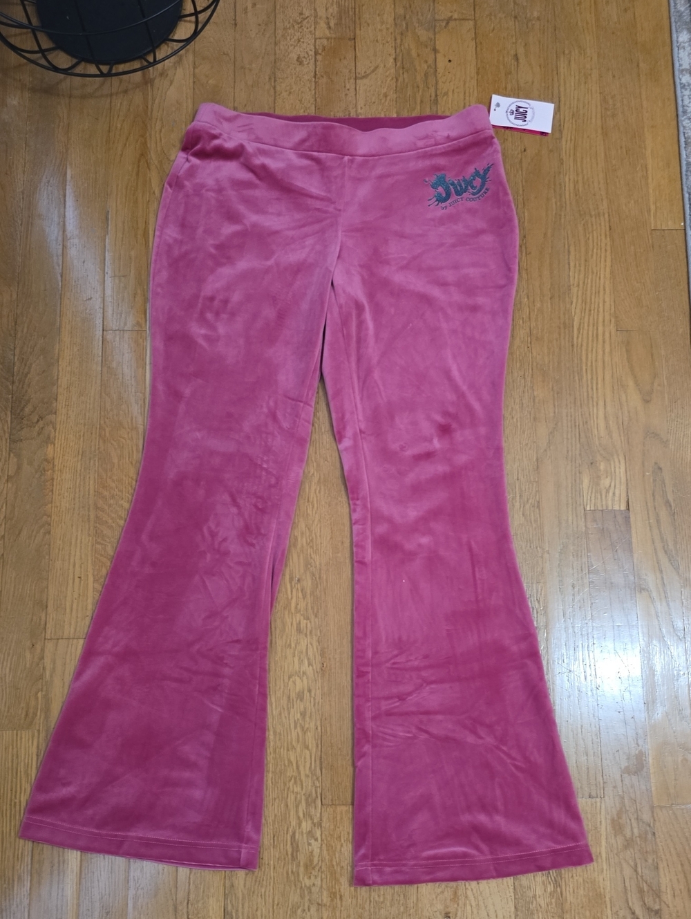 JUICY COUTURE SIGNATURE WOMEN'S JUNIORS PINK PULLON VELVETEEN PANTS SIZE MEDIUM